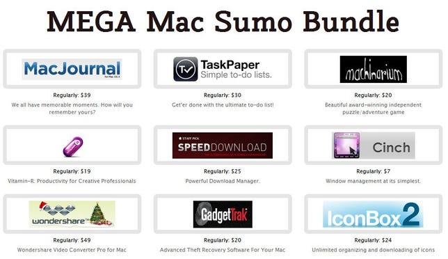 The MEGA Mac Sumo Bundle comes with 13 apps that have a combined value of nearly $300.