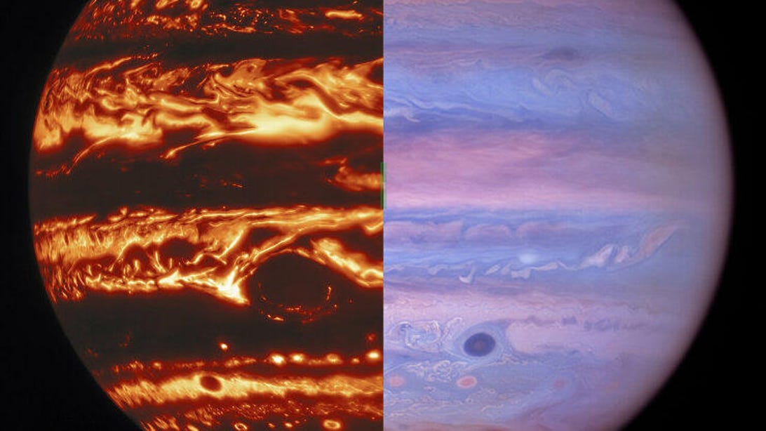 Jupiter looks stunning in three different wavelengths of light on one day thumbnail