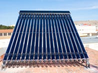 <p>Solar water heater on a roof in Spain.</p>