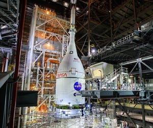 NASA unveils epic views of Artemis mega moon rocket with spacecraft on top
