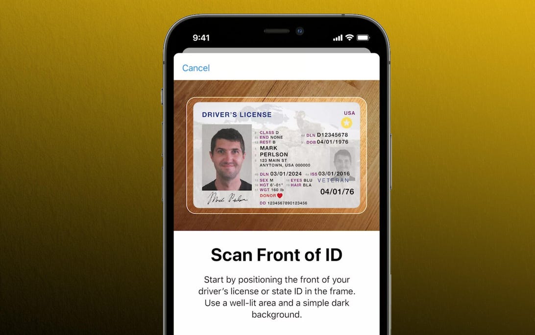 Apple's identification scan and stored in iPhone Wallet