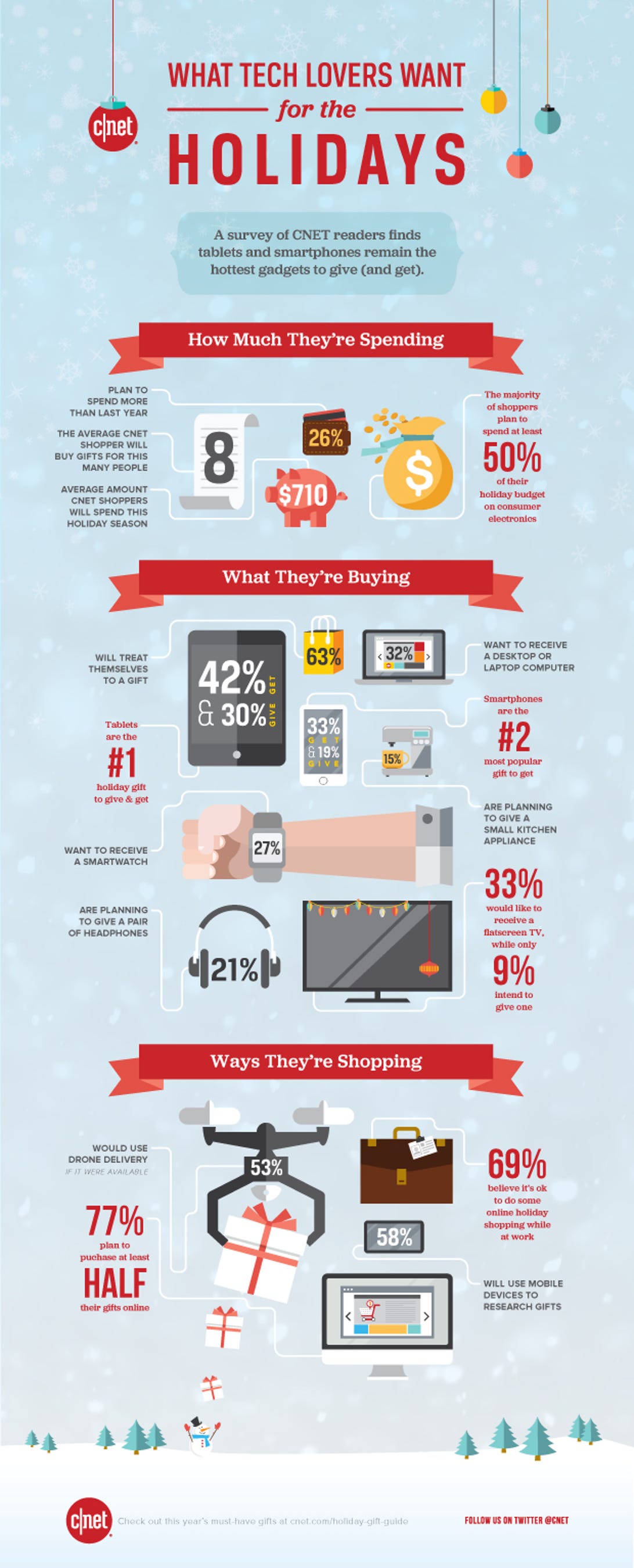 CNET Holiday 2014 Survey infographic