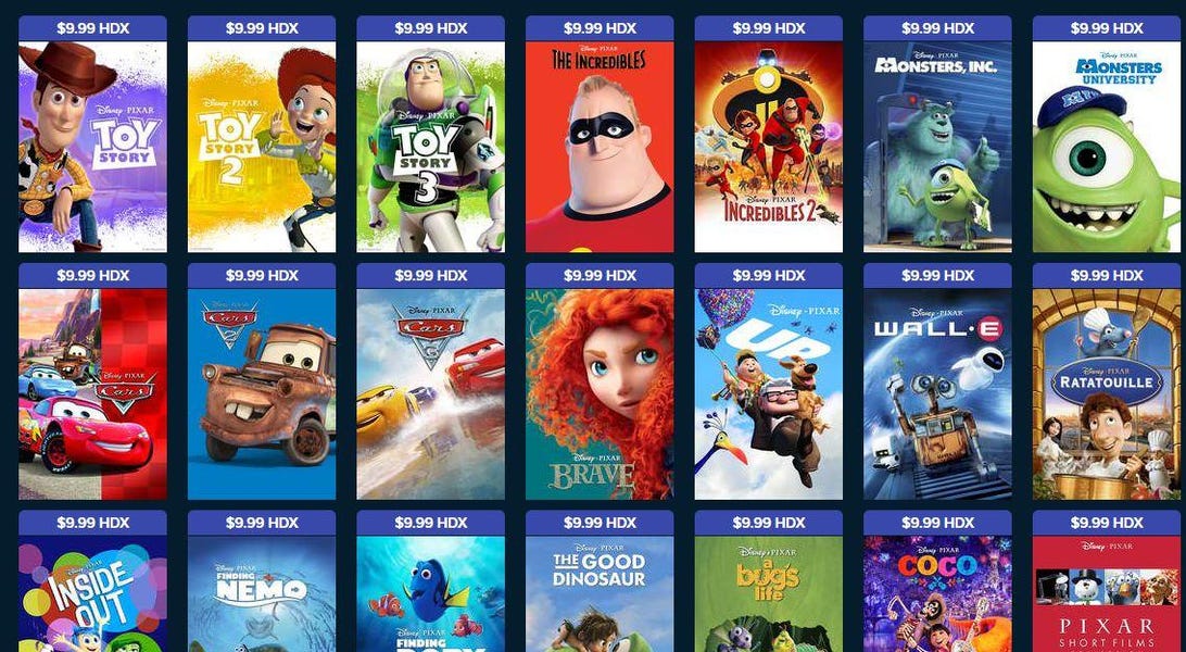 Every Pixar movie is on sale this weekend for .99