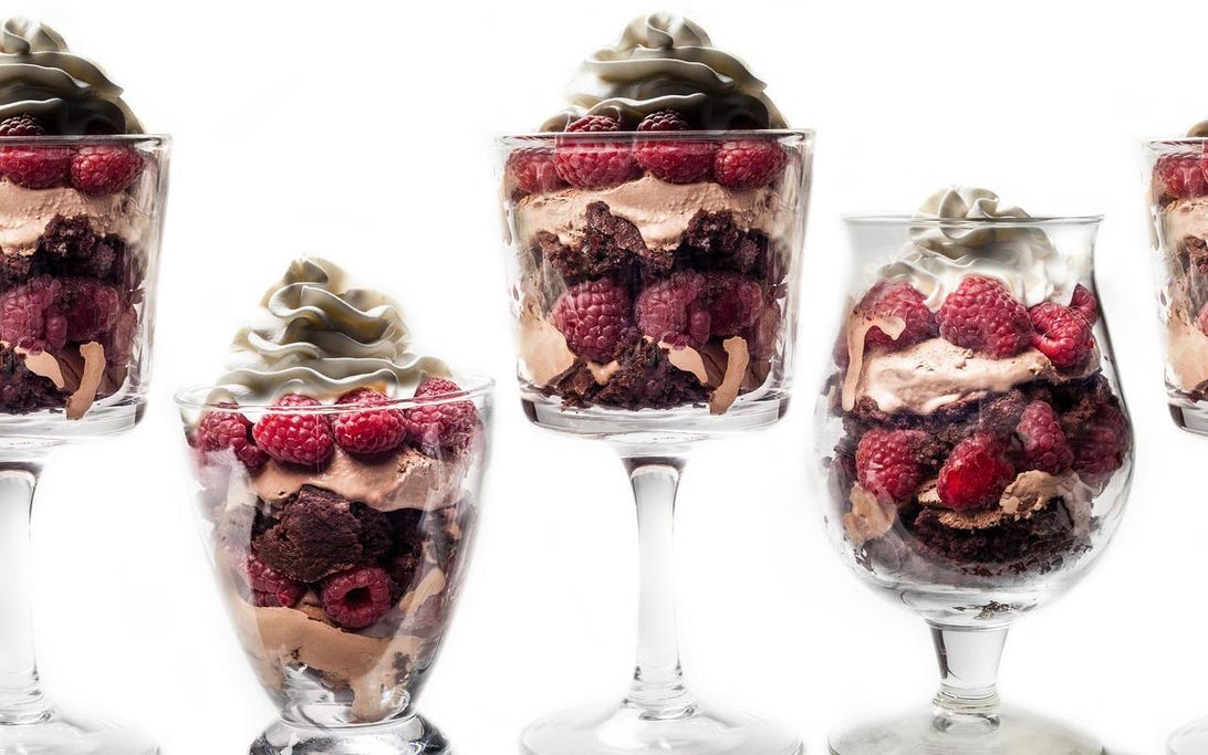 chocolate-raspberry-brownie-ice-cream-parfaits-recipe-chowhound