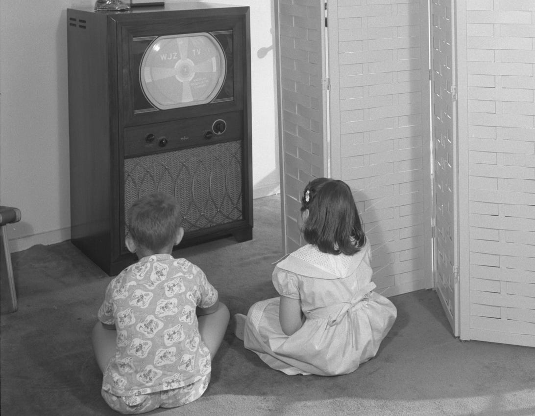 Kids in front of TV