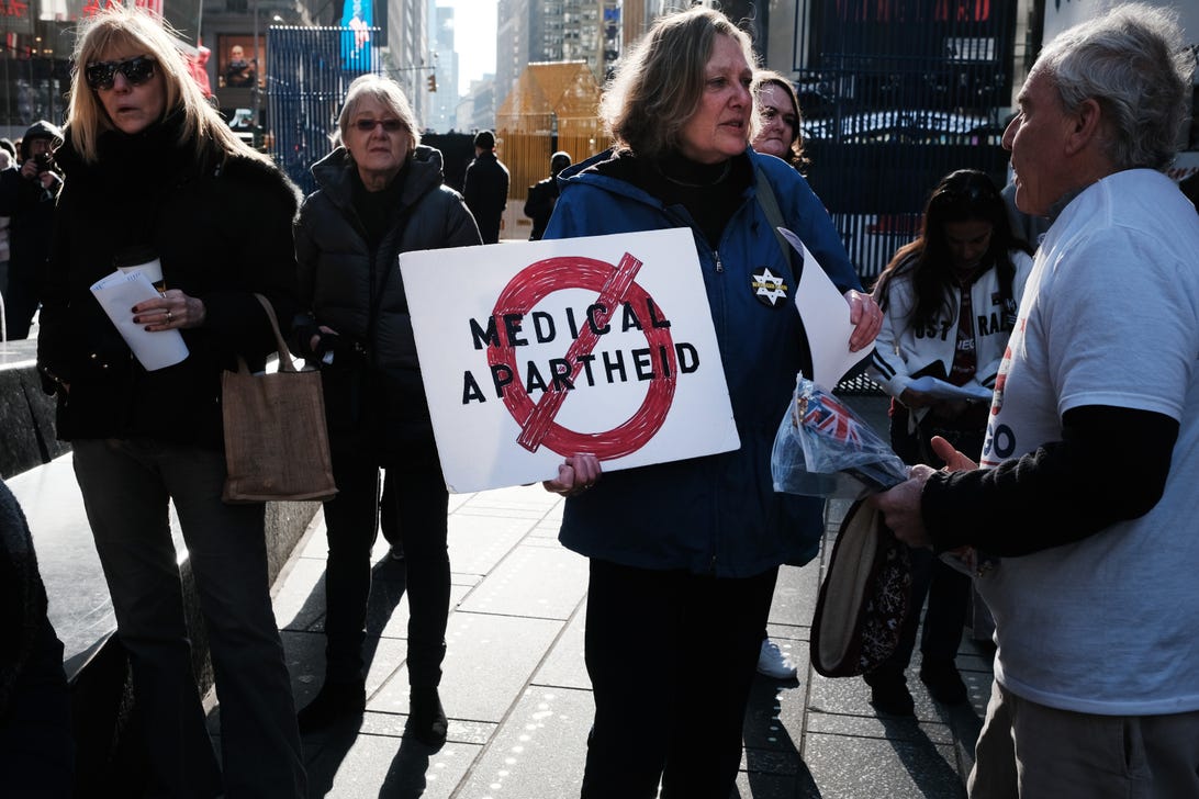An anti-vax rally in New York City from Dec. 5