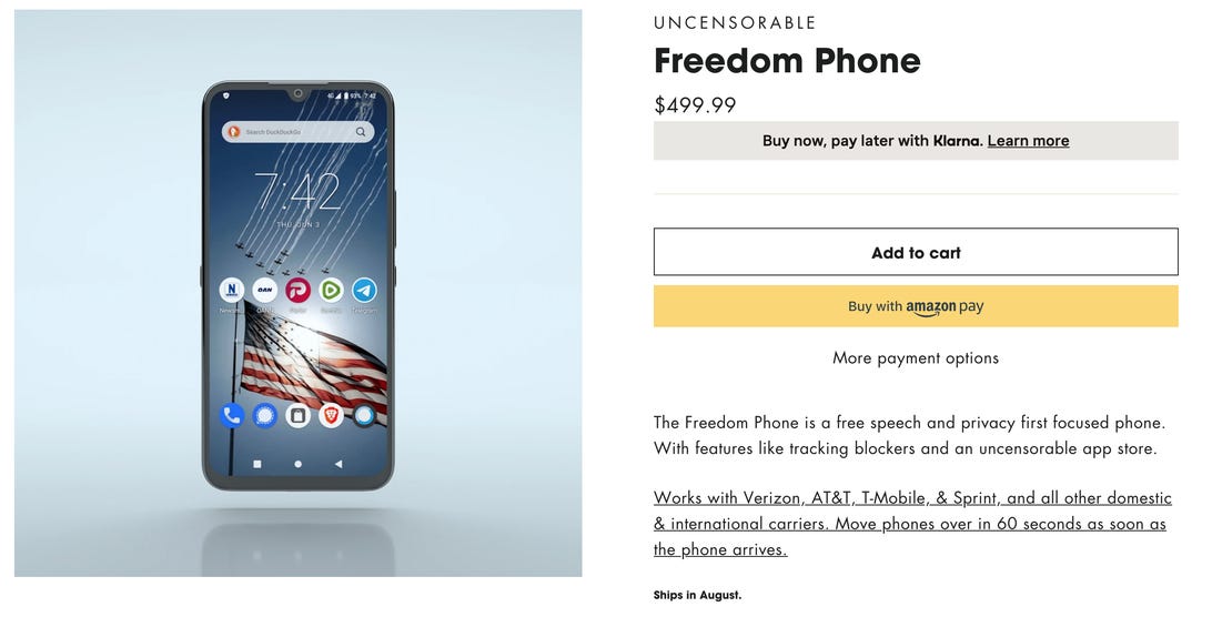 ‘Uncensorable’ Freedom Phone raises a host of security questions