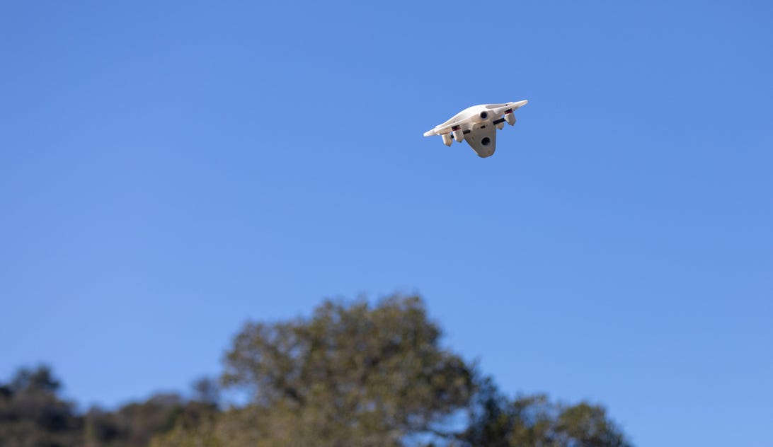 The Sunflower Labs drone can be set to sweep your property, following a preset course.