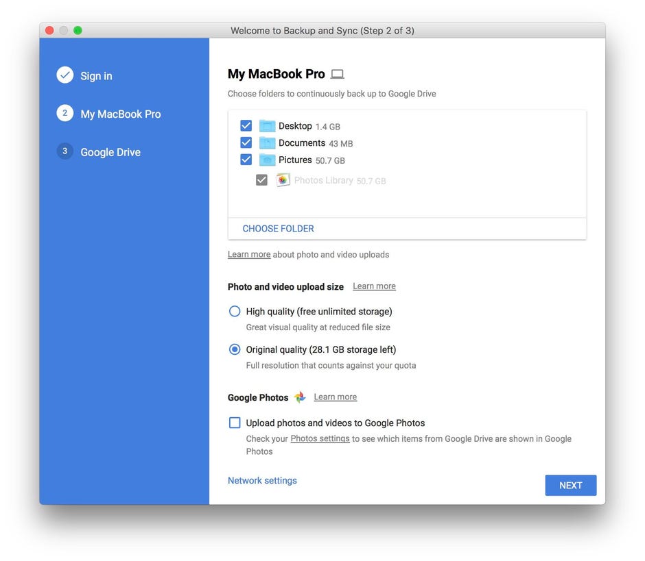 what google s backup and sync app can