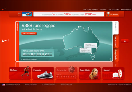 Nikeplus Web site Australia
