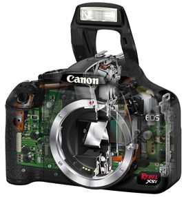 As you might expect, there's not much room to spare inside the new Canon Rebel XSi.