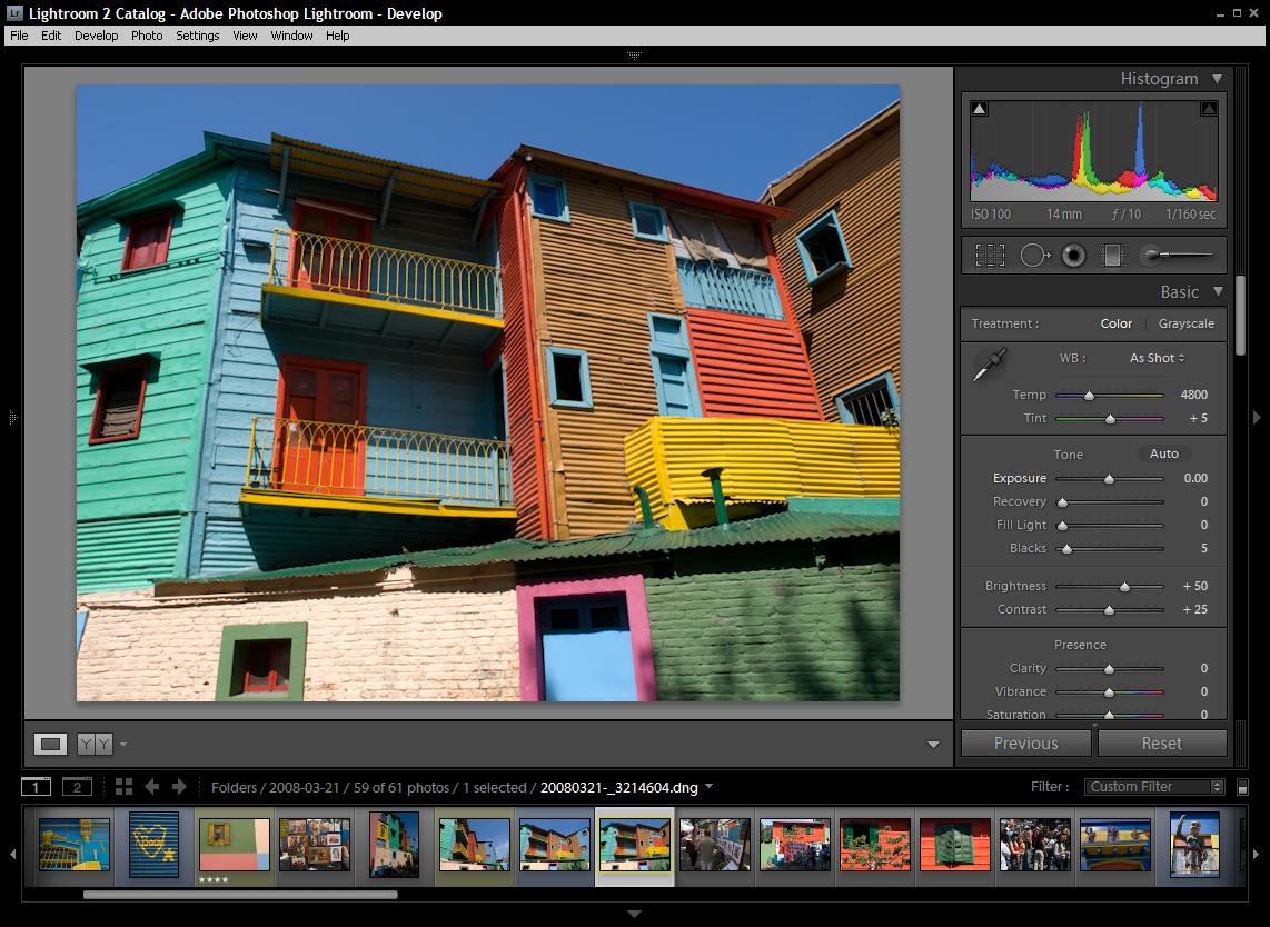 Lightroom 2.0 is geared for editing flexible but complicated 'raw' images taken directly from higher-end cameras' image sensors. (Click image to enlarge.)