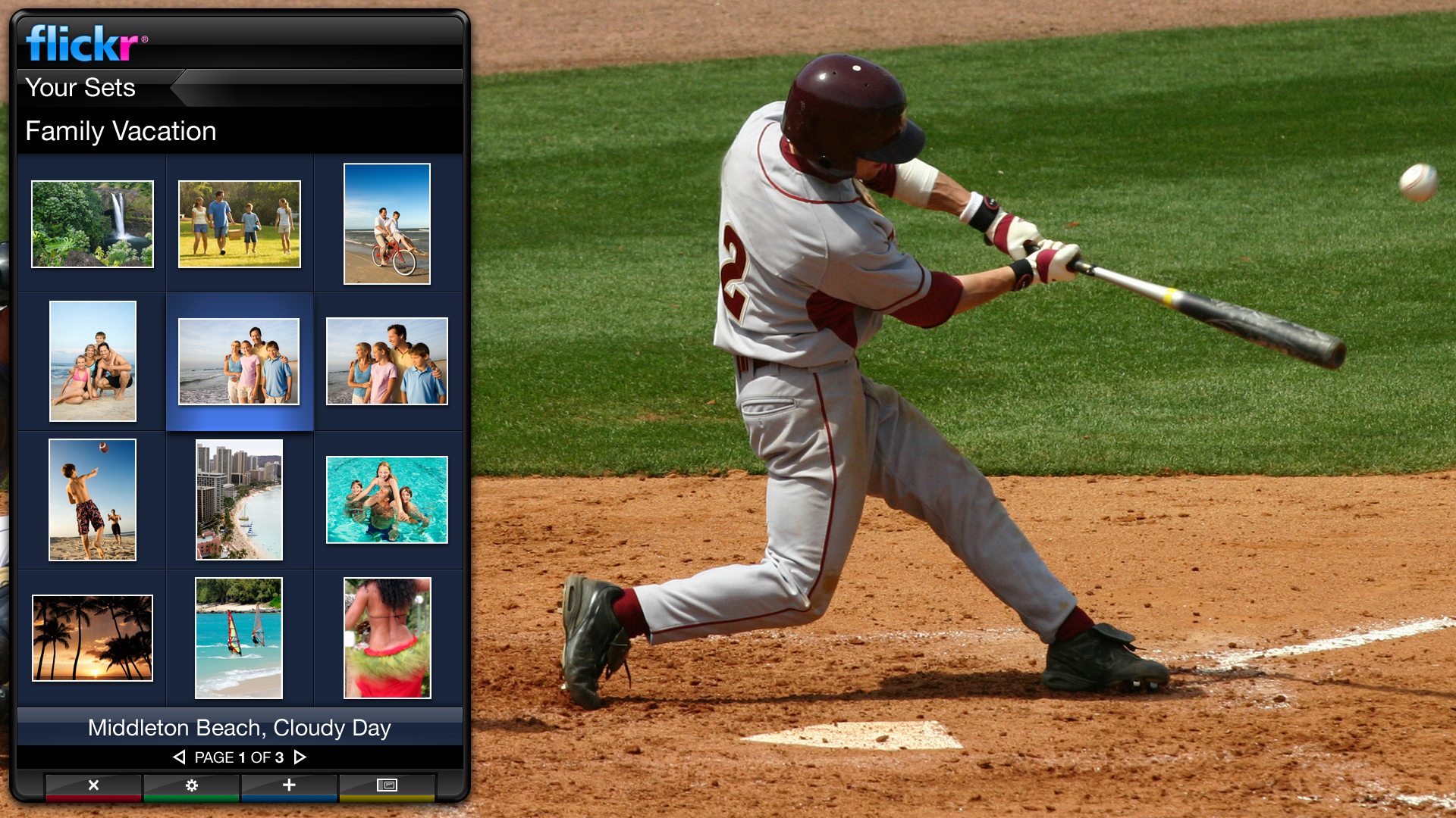 Yahoo's Widget Channel software lets TVs run network-enabled applications such as this one for Yahoo's Flickr photo-sharing service.