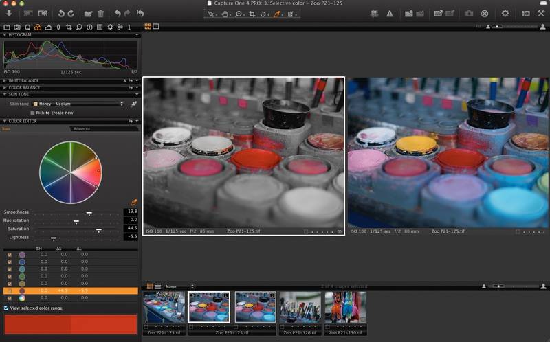 Phase One Capture One 4 Pro offers selective color editing controls.