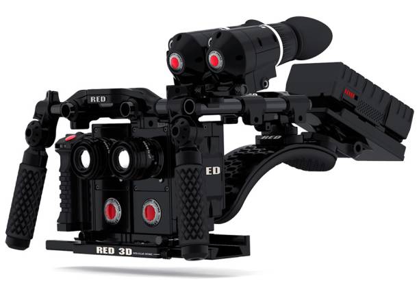 The new Red cameras can be mounted in a double configuration for shooting 3D movies.