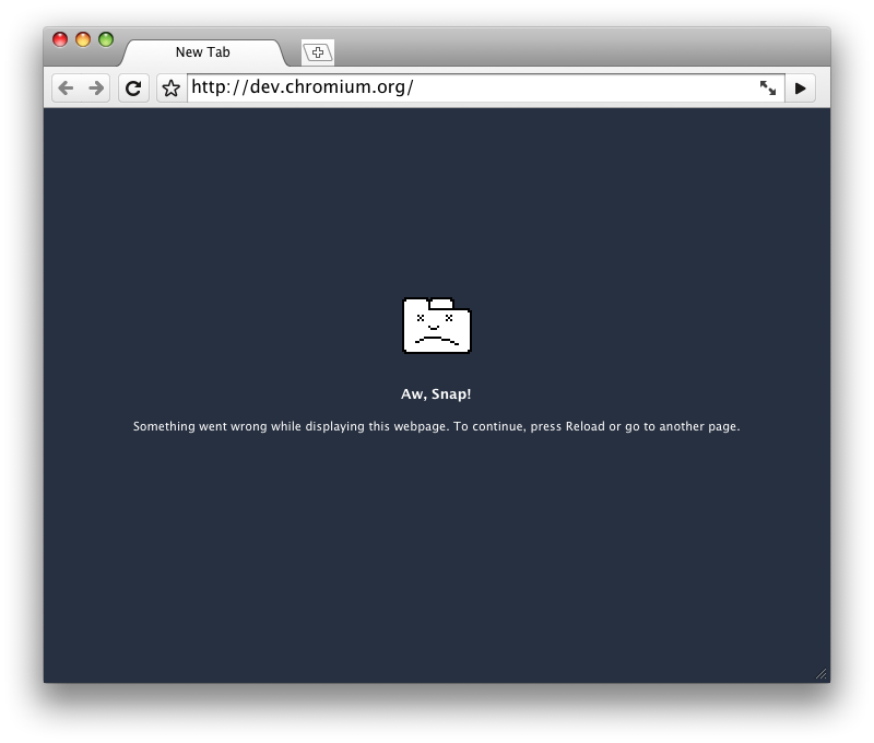 It may not look good, but this screenshot actually marks progress in getting Chrome to run on the Mac.