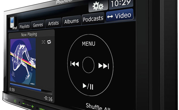 Pioneer AVIC-F10BT iPod control screen