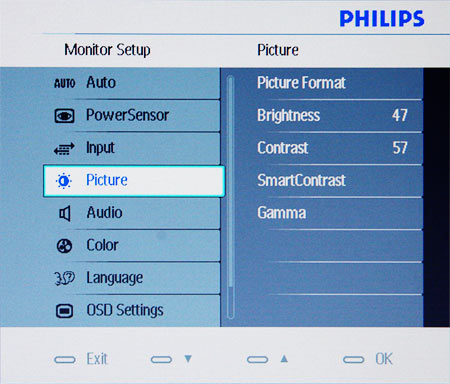 Philips Brilliance 225B OSD