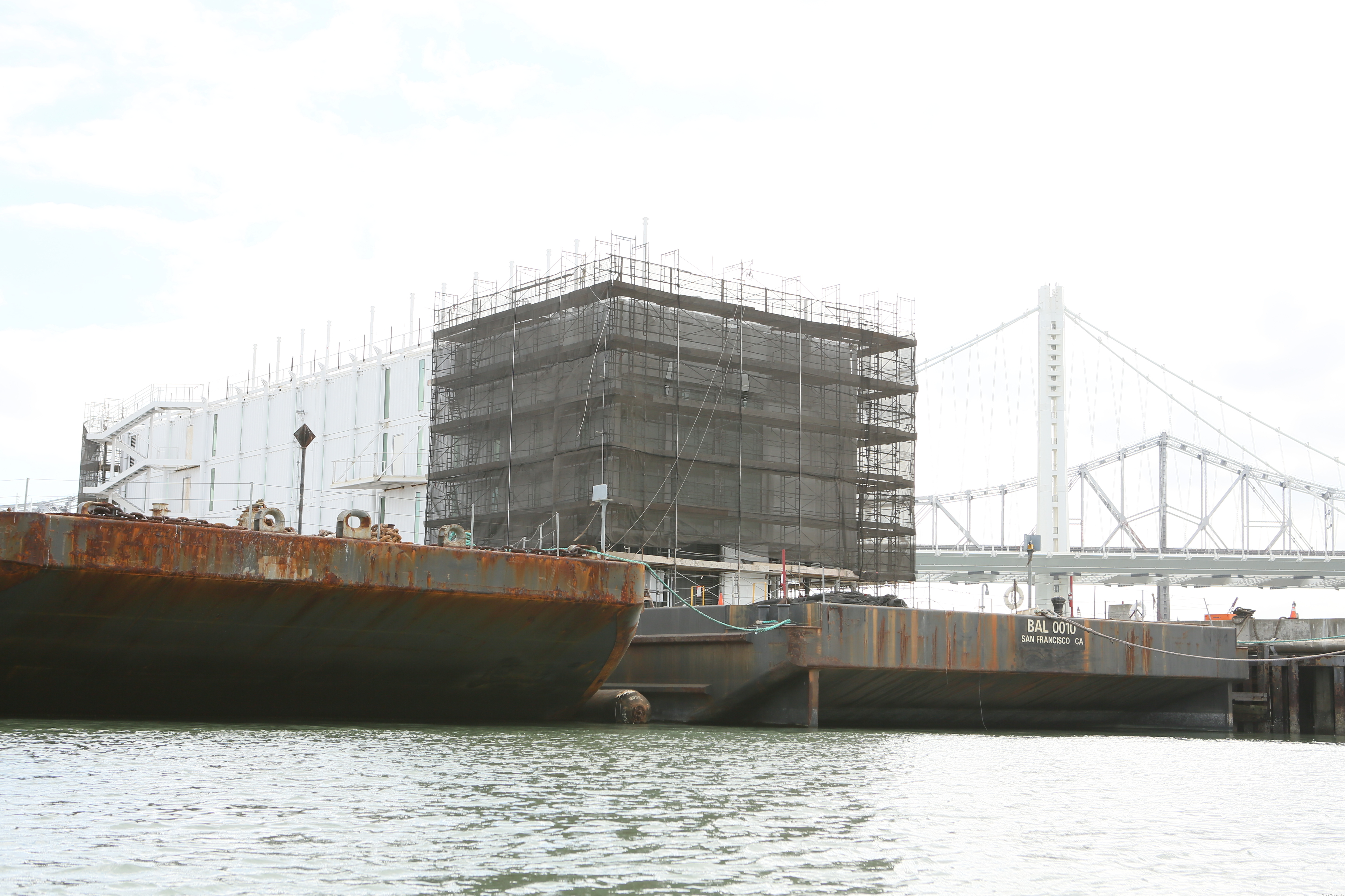 Google barge under construction in San Francisco Bay.