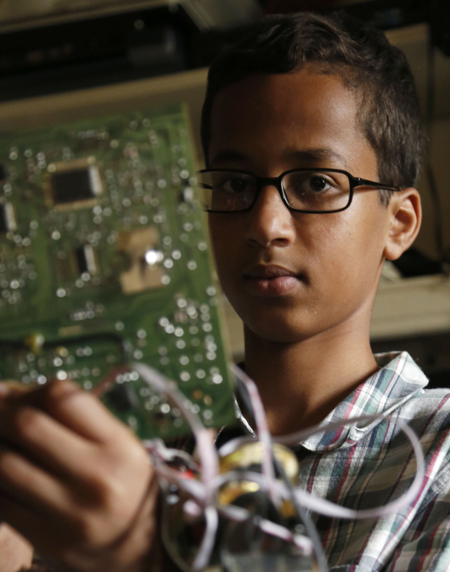 Ahmed Mohamed, maker of the allegedly bomb-like clock.