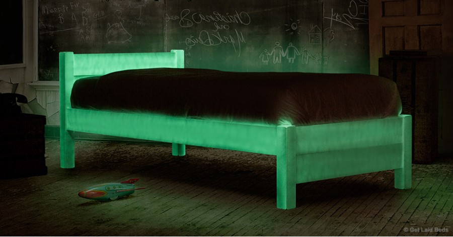 Glow-in-the-dark bed