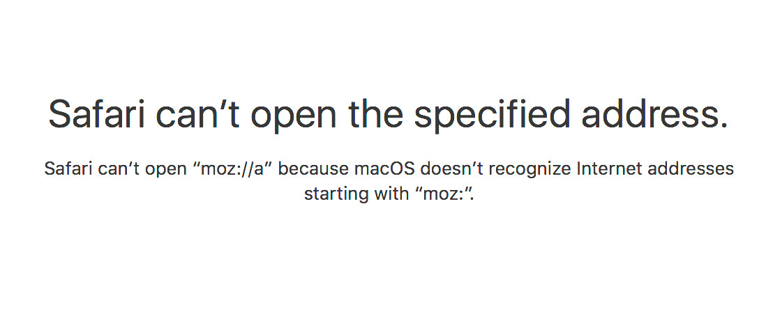 Apple's Safari browser interprets the 