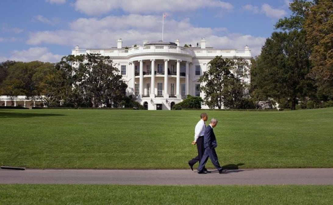 White House with Barack Obama and Rahm Emanuel