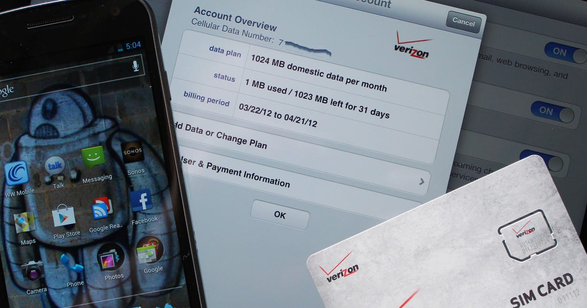Use The Sim From A Verizon Ipad For A Data Only Plan On Your Smartphone Cnet