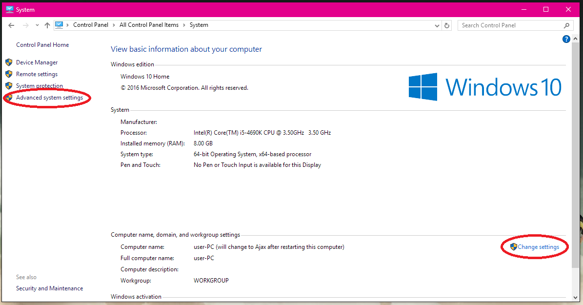 Windows Application Image Manager ställ in datornamn