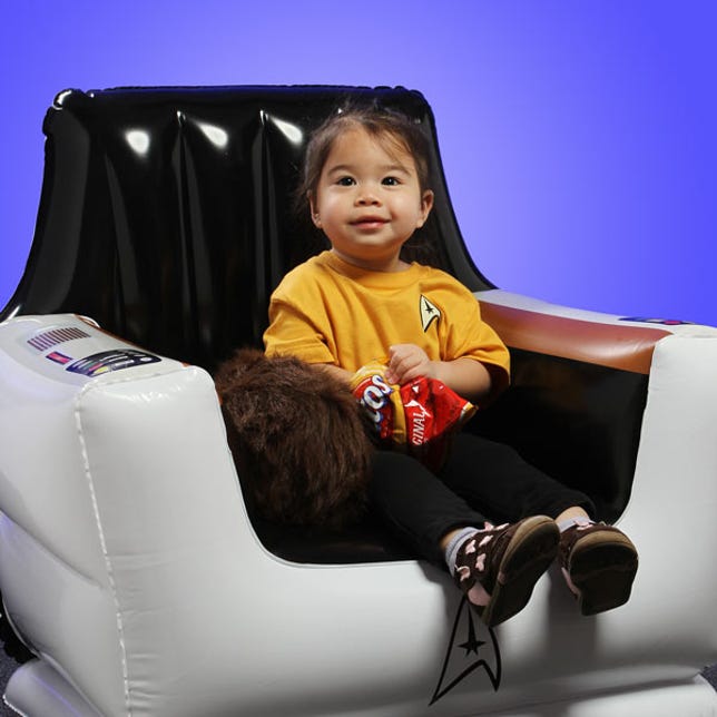 Inflatable Captain's Chair with kid