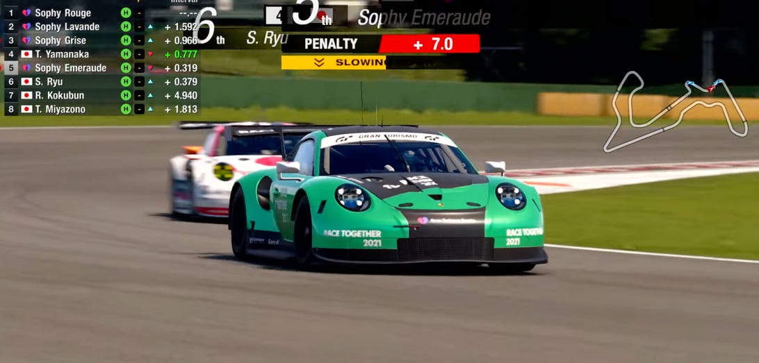Sony AI's GT Sophy racing in GT Sport