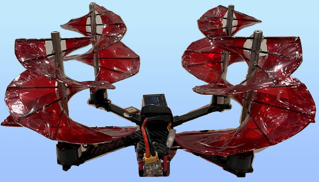 Da Vinci aerial screws on a quadcopter