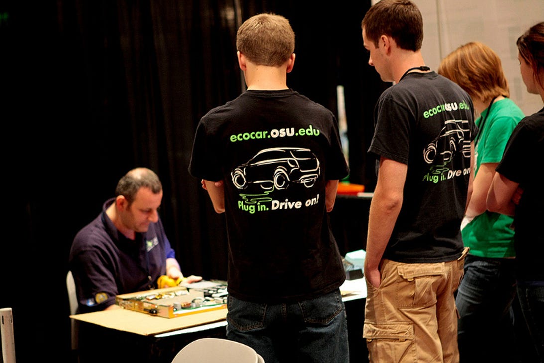 Ohio State University students participating in the EcoCar2 Design and Simulation competition.