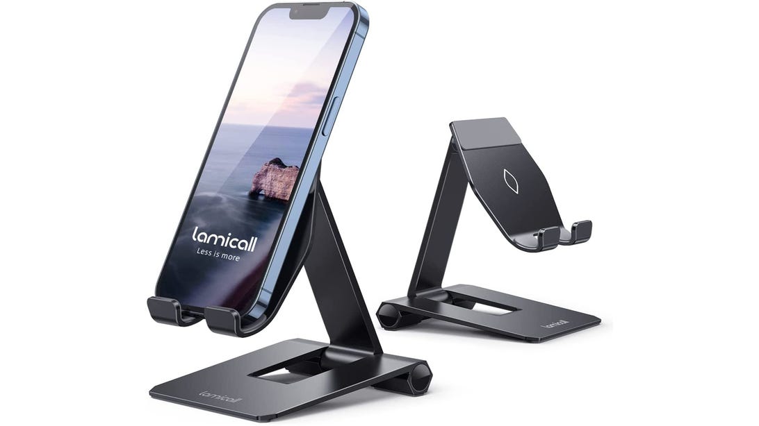 Use this discounted adjustable phone stand while charging, streaming and more
