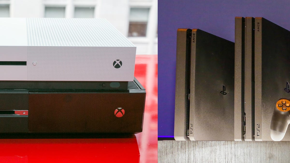 Ps4 Slim Vs Ps4 Pro Vs Xbox One Vs Xbox One S Size Weight Specs And More Cnet