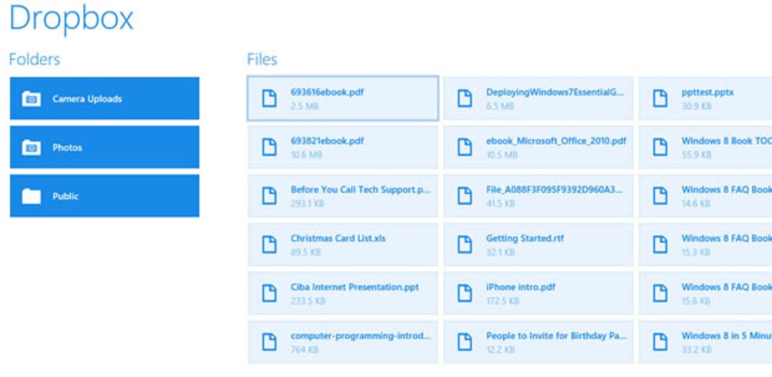 Dropbox for Windows 8