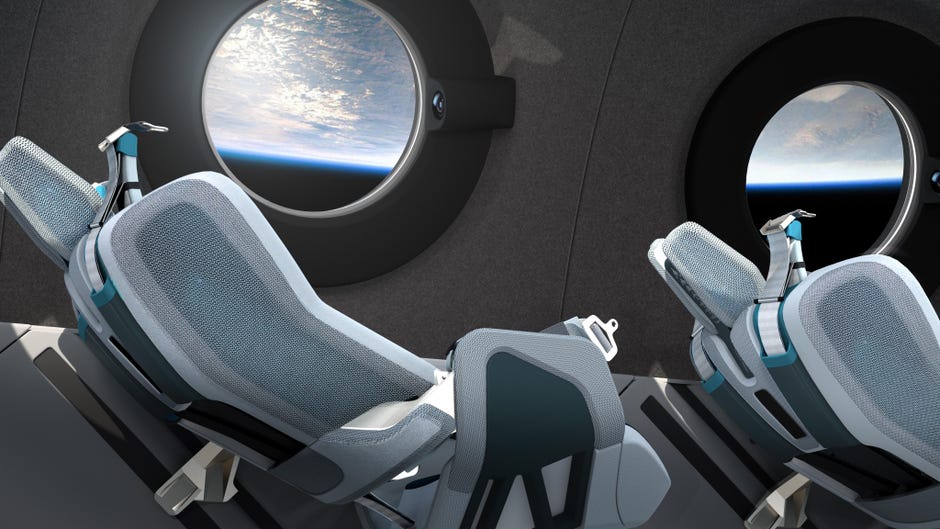 Virgin Galactic unveils its sleek cabin for future space tourists - CNET