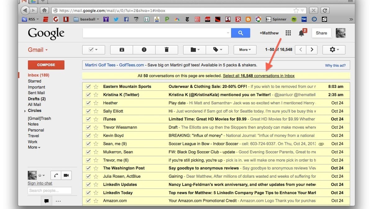 How To Mark All Unread E Mails As Read At Once In Gmail Cnet