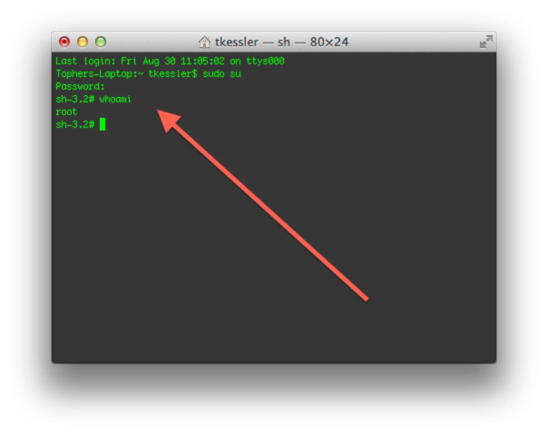 Sudo commands in OS X