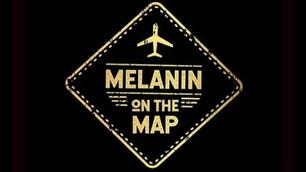 melanin on the map black and gold logo