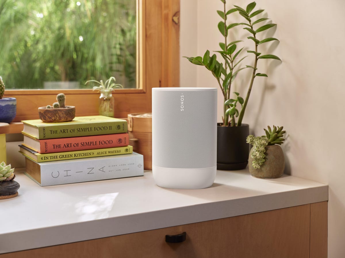 The Sonos Move 2 in white is a good speaker for the kitchen