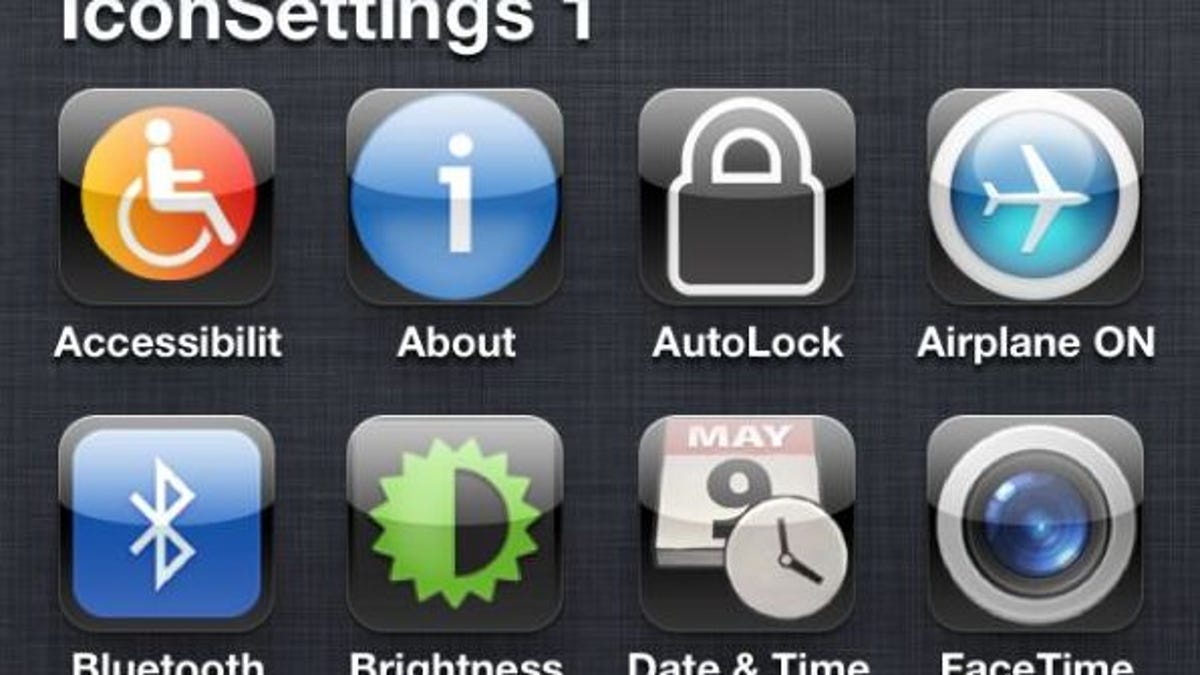 These are just a few of the iOS settings shortcuts you can get by installing IconSettings.