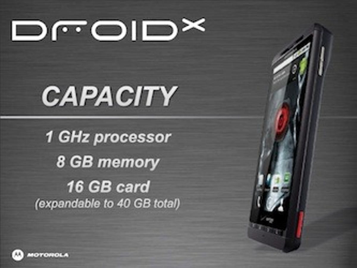 Droid X uses a fast 1GHz Texas Instruments processor