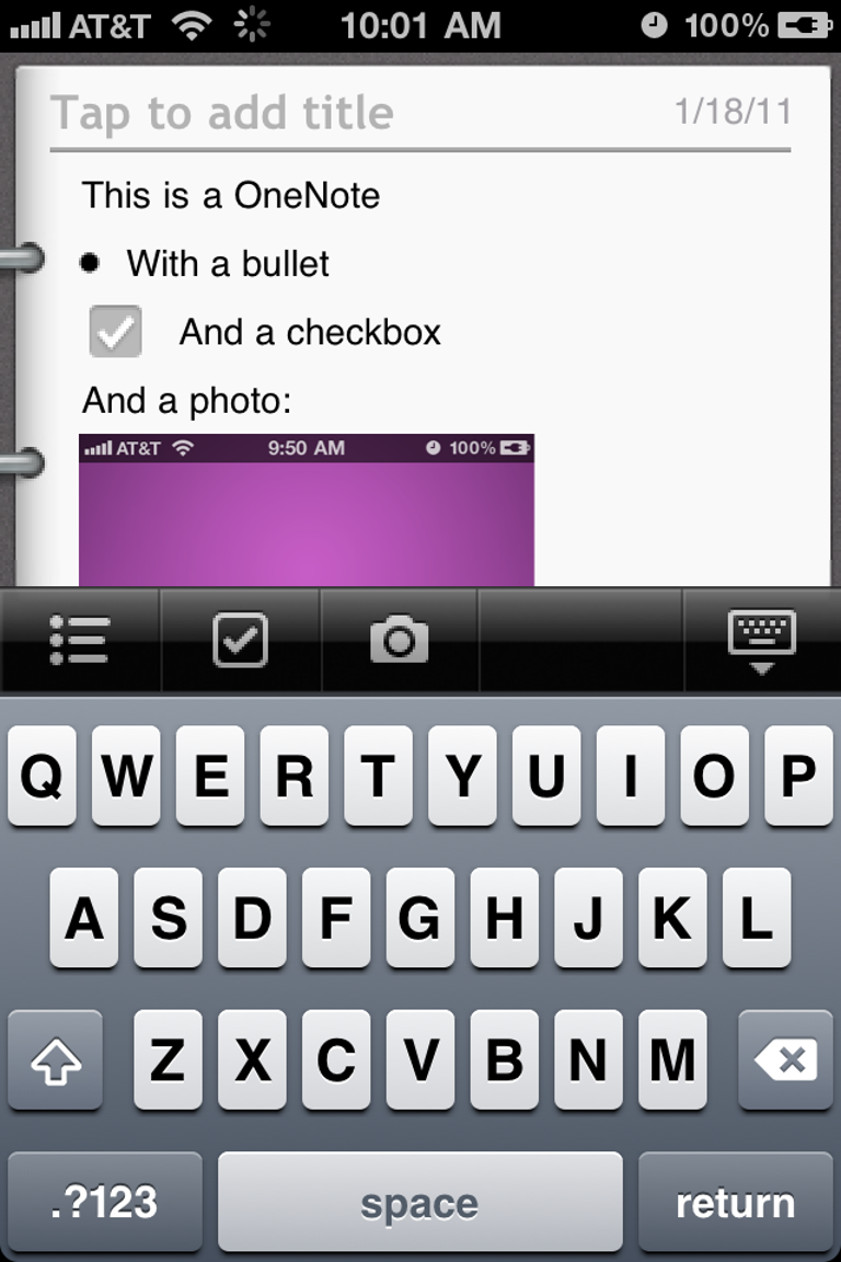 OneNote on the iPhone.