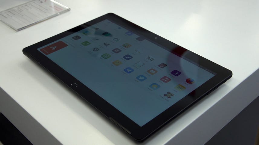 This Ubuntu tablet switches to desktop mode when you plug in a keyboard