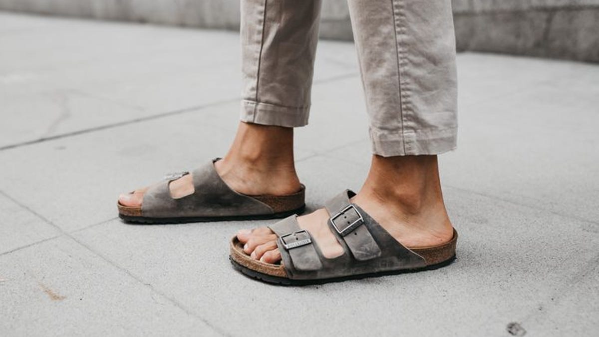 birkenstock sandals on feet