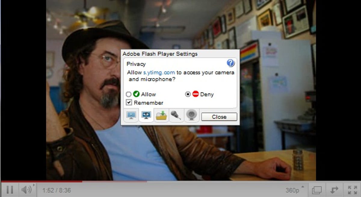 Adobe Flash Player Settings dialog