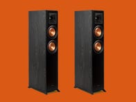 <p>The Klipsch Reference Premiere 5000F speakers</p>
