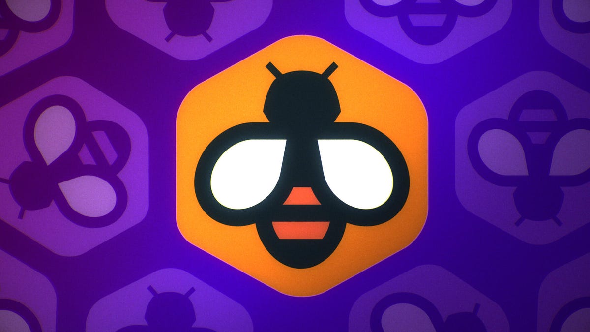 Beelingu app logo tiled on a purple background