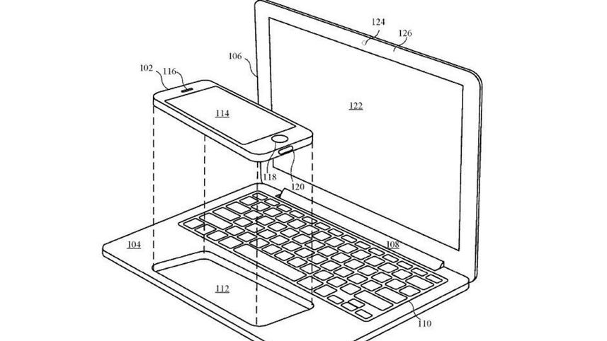 Apple patent application points to iPhone-powered laptop